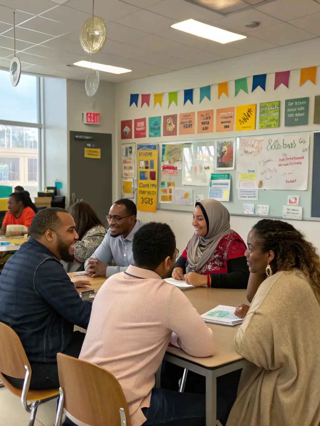 A diverse group of caregivers participating in a workshop, learning new techniques and sharing experiences, highlighting Arex Care's community support.